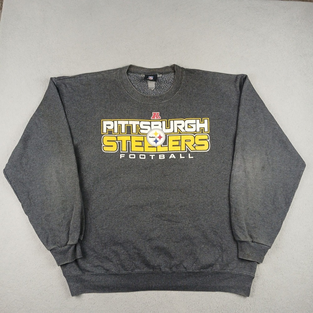 Pittsburgh Steelers NFL Team Apparel Sweatshirt Mens XL Charcoal Gray Football